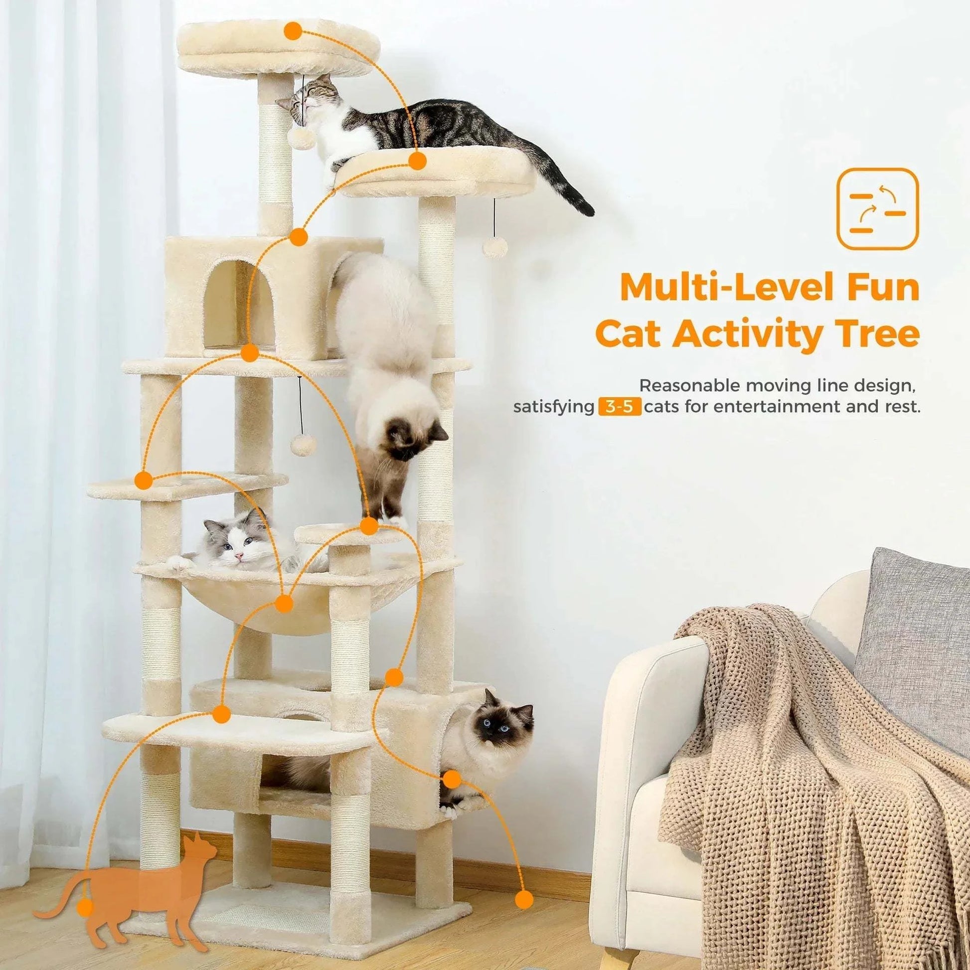 All-in-One Multi-Level Cat Tree Tower